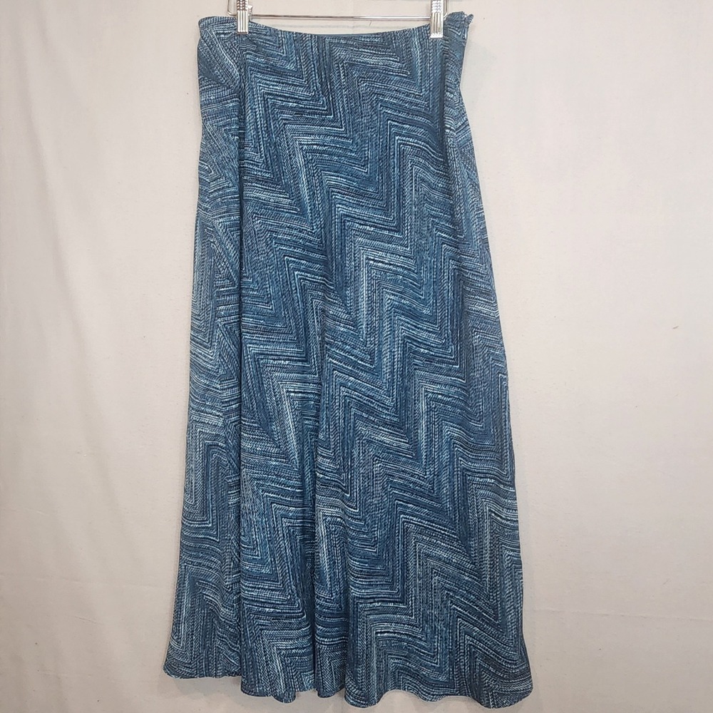 East 5th Maxi Skirt Blue White Chevron Zig Zag Print Womens‎ 14